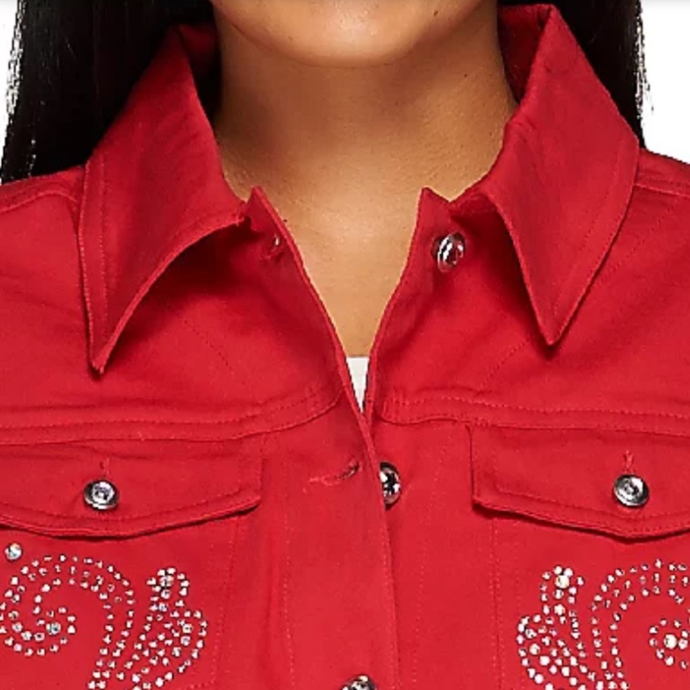 Quacker Factory Sparkle And Shine Twill Vest Size… - image 7